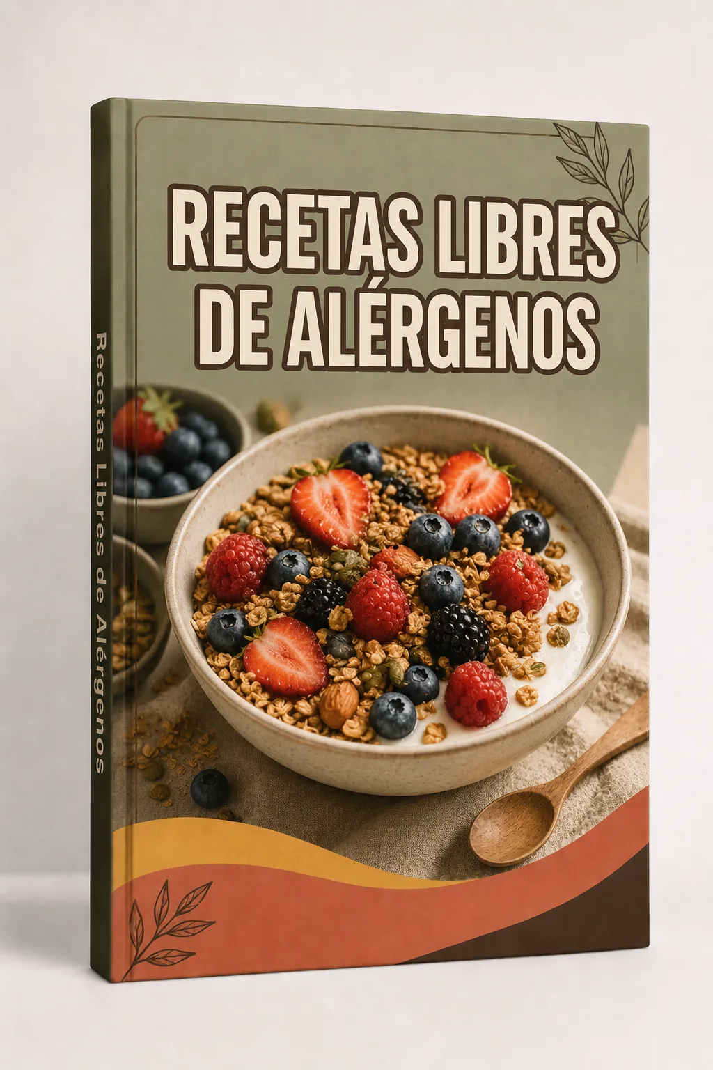 Portada del libro Recetas Libres de Alérgenos con bowl de frutos rojos y granola