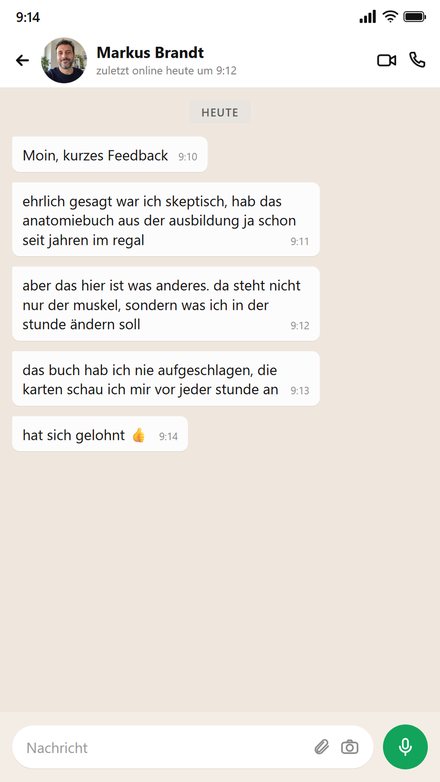 Nachricht einer Lehrerin, die ihre Ausbildung vor Jahren gemacht hat